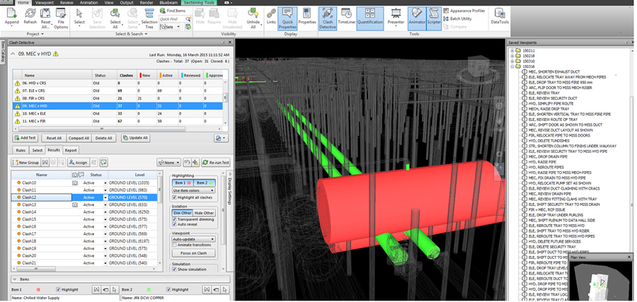 Sample of Navisworks Automated Clash Detective Interface900